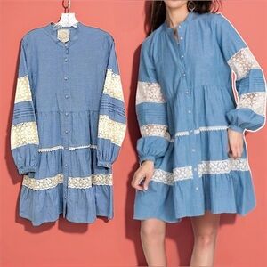 Johnny Was Laguna Pieced Mini Dress